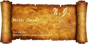 Noth Jenő névjegykártya